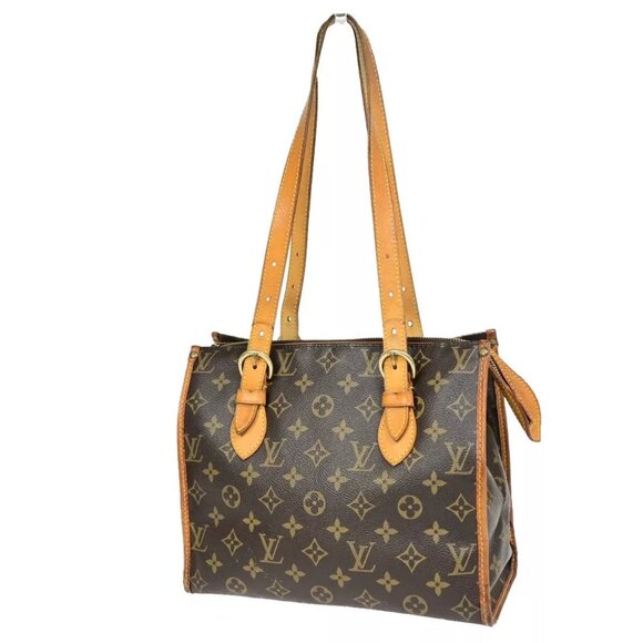 LOUIS VUITTON Popincourt Haut Shoulder Bag Monogram Leather Brown M40007 32EB452